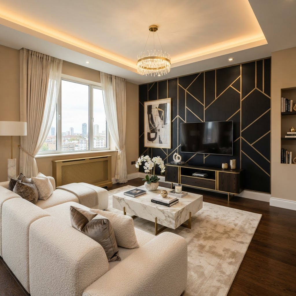 Living Room Transformation after renovation by Devkansh Interior